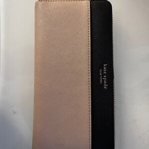 kate spade Blush Pink and Black Zip-Around Wallet